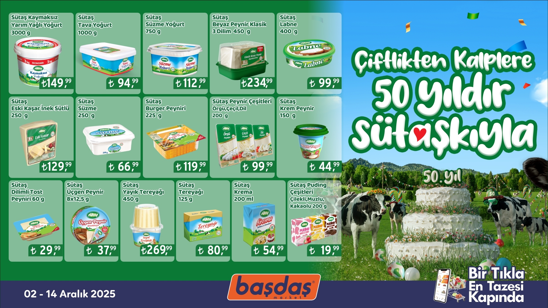 Sütaş Ürünlerinde Kaçmaz Fiyatlar